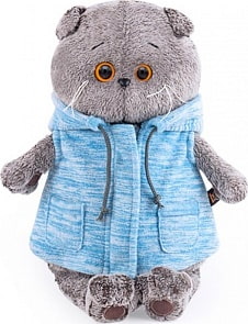 Мягкая игрушка – Басик в голубом жилете, 19 см (Budi Basa, Ks19-130)