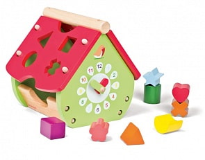 Сортер развивающий - Домик с часами (Janod, J08164)