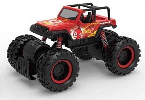 Монстр-трак фрикционный Hot Wheels, с амортизаторами, масштаб 1:16, световой эффект, красный (1toy, Т14094)