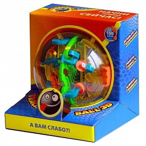 Шар-лабиринт - Track ball 3D 13 см, 100 ходов (Волшебный мир, HB047836)