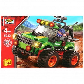 Конструктор Джип ралли, с фигуркой, 142 детали (Город мастеров, 5733-KK)