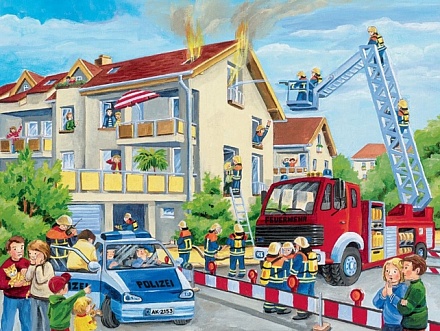 Пазл - Пожарные спешат на помощь, 39 деталей 