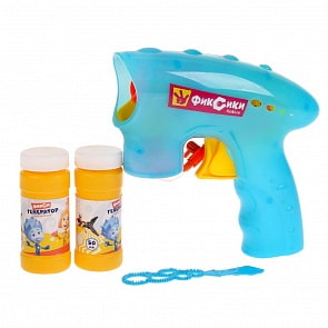 Пистолет механический со световыми эффектами для пускания мыльных пузырей – Фиксики, 2 х 50 мл (Играем вместе, BB323-2-FIX-2)