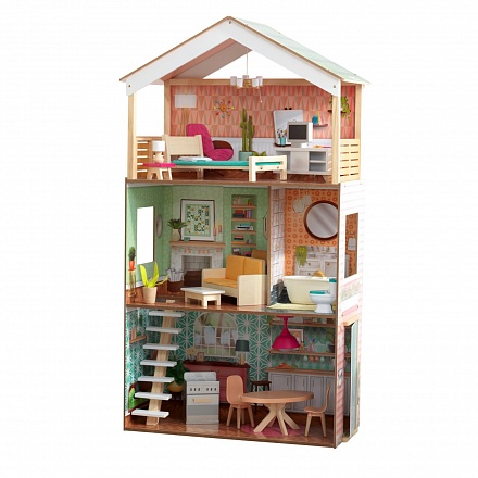 Кукольный домик с мебелью – Дотти, 17 элементов 