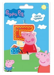 Свеча объемная 5 лет Peppa Pig (Росмэн, 29737ros)