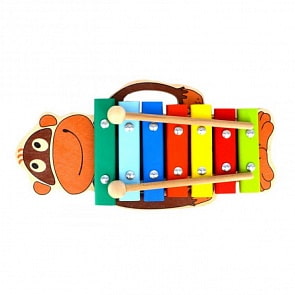Ксилофон - Обезьяна 7 нот, окрашенный (Алатойс, КС0703)