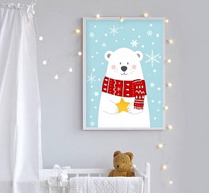 Постер - Мишка в шарфике, размер А4 (Астел Медиа, 0136A4)