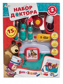 Набор доктора «Маша и медведь», 5 функций, световые и звуковые эффекты (Играем вместе, 1278sim)