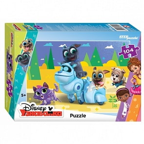 Пазл - Дружные мопсы, 104 детали (Step Puzzle, 82205)