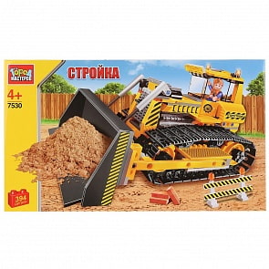 Конструктор – Бульдозер с фигуркой, 394 детали (Город мастеров, LP-7530-R)