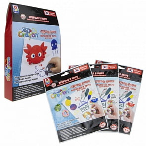 Набор тесто-мелков Clay Crayon - Крабик, 3 цвета по 30 г (1toy, Т19010)