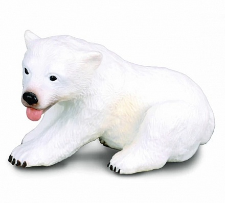 Фигурка Медвежонок полярного медведя сидящий, размер S 