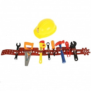 Набор строительных инструментов на ремне с каской (B1774893)