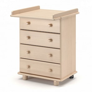 Комод детский Гандылян КО-2010-5 Аистенок mini, выбеленный бук (Gandylyan, GAN-КО 2010-5_выбеленный)