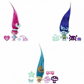 Игровой набор из серии Тролли с фигуркой с супердлинными поднимающимися волосами, несколько видов (Hasbro, C1300EU4_) (ассортимент)