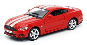 Машина инерционная металлическая Ford 2015 Mustang with Strip, цвет красный, 1:32 (RMZ City, 554029C-RD)