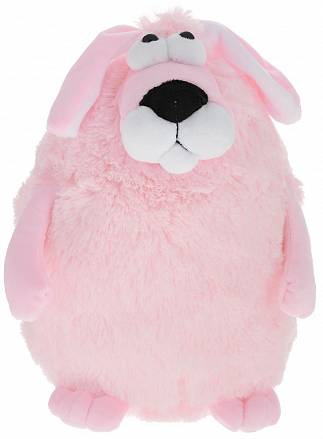 Мягкая игрушка Собачка - кругляш розовый, 27 см. 