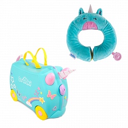 Чемодан на колесиках и подголовник Единорог Уна (Trunki, 0287-GB01-0200) - миниатюра