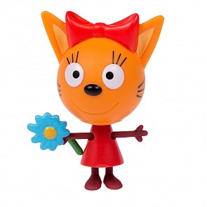 Фигурка пластиковая из серии Три кота - Карамелька 7,6 см., подвижные ножки и ручки, с аксессуаром (1toy, Т16175)