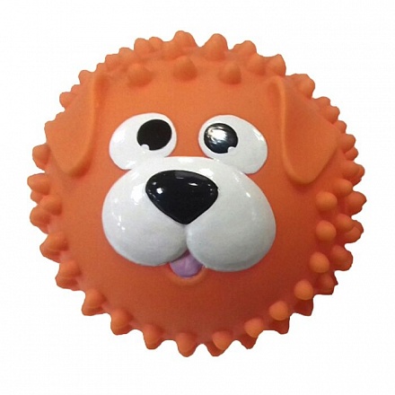 Мяч массажный – Собачка, 8,5 см, оранжевый 