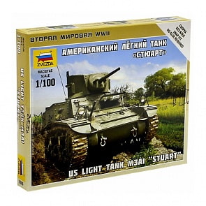 Модель сборная  - Американский легкий танк - Стюарт (Звезда, 6265з)