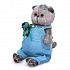 Мягкая игрушка - Кот Басик в голубом комбинезоне с розочкой, 25 см  - миниатюра №1