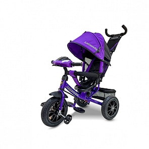 Велосипед 3 колесный – Lexus trike, цвет фиолетовый, колеса надувные 12 и 10 дюйм светомузыкальная панель (Lexus Trike, 950M2-N1210P-VIOLET-3)