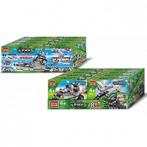 Конструктор – Армия, 8 шт. в дисплее (Город Мастеров, LL-7035-R)