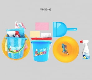 Набор для уборки, 7 предметов в наборе, в сетке (Junfa Toys, 090) Набор для уборки, 7 предметов в наборе, в сетке (Junfa Toys, 090)