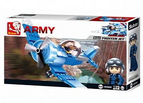 Конструктор - Самолет с фигуркой, 129 деталей (Sluban, M38-B0666E)