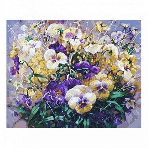Раскраски по номерам - Картина «Ноктюрн Анютины глазки», 40 х 50 см. (Белоснежка, 041-AB)