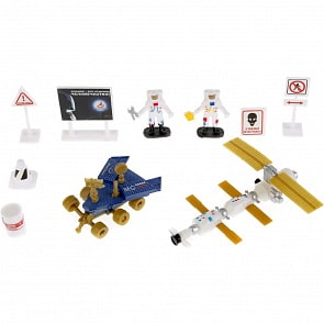 Набор Космос: шаттл, луноход, фигурки, знаки (Технопарк, 797896-R)