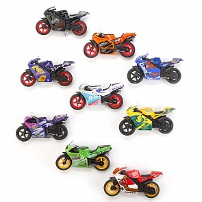 Мотоцикл металлический 7 см, разные виды (Технопарк, 1089151-R) (ассортимент)