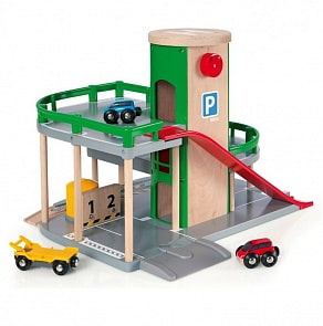 Парковка к железнодорожному полотну с лифтом и 3 машинками (Brio, 33204)