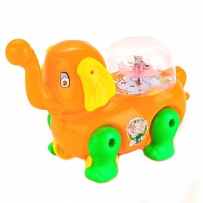 Игрушка заводная – Слоник со светом, разные цвета (A630-H28005)