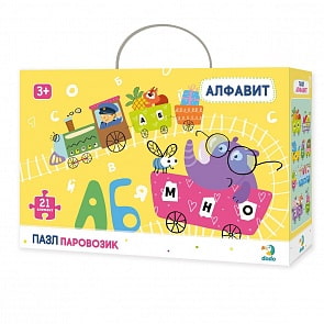 Пазл Алфавит Паровозик, 21 элемент (Dodo, R300148)
