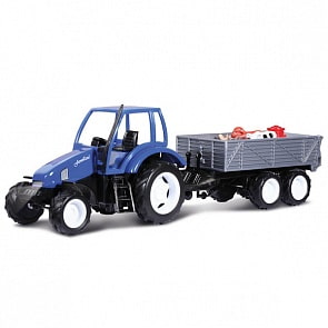 Трактор с прицепом, свет и звук, с животными, инерционный (Технопарк, CT1026 (SL489BP)sim)