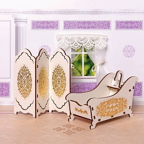 Набор из коллекции Барокко - Ванная комната, ванна, ширма (ЯиГрушка, 59798)