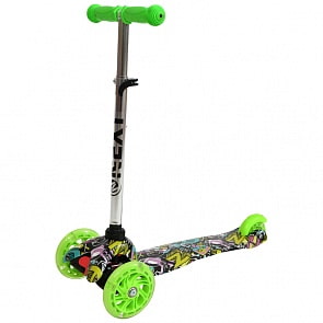 Самокат трехколесный Next со светом управление наклоном зеленый (Next, JP-MG-02B-WTP2_N)