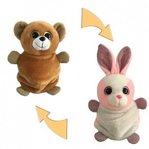 Мягкая игрушка из серии Перевертыши - Зайка/Медведь, 16 см (ABtoys, M5033)
