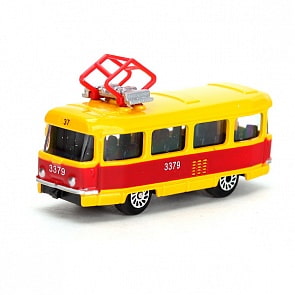 Трамвай металлический, 1:72, 7 см. (Технопарк, SB-13-01-2T)