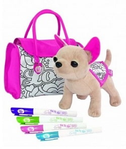 Чихуахуа плюшевая собачка 20 см, 4 перманентных маркера (Simba, 5895299)