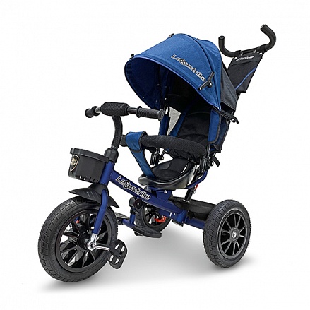 Велосипед 3-колесный Lexus trike темно-синий, колеса надувные 12 и 10', регулируемая спинка, задний тормоз 