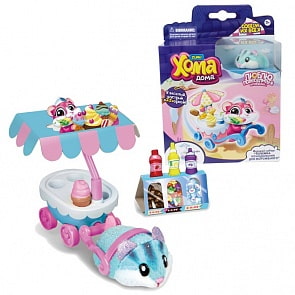 Игровой набор из серии Хома Дома с тележкой холодильником для мороженого и голубым хомяком (Zuru, Т12497)