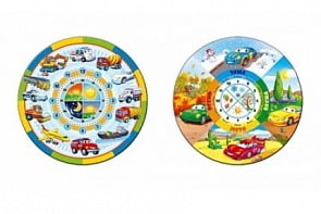 Настольная игра Часики картонные со стрелками - Машинки (Рыжий кот, ИН-4908)