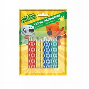 Набор из 10 магических свечей для торта серии Мимимишки (Веселый Праздник, SVM10-MMMsim)