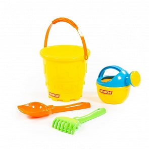 Набор №516: ведро-замок большое, лопатка №5, грабельки №5, лейка малая №4 (Полесье, 51691)