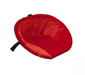 Матрасик для санок меховой - Красный короткий (RT, 7382)