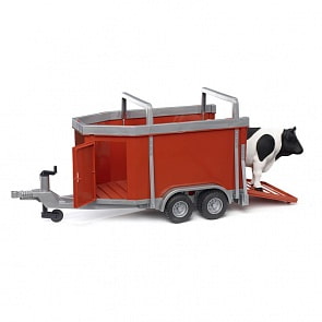 Прицеп для перевозки крупного рогатого скота с коровой (Bruder, 02-029)