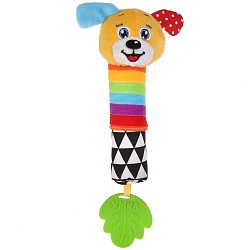 Погремушка-пищалка с прорезывателем - Собачка (Умка, RS-D2) - миниатюра